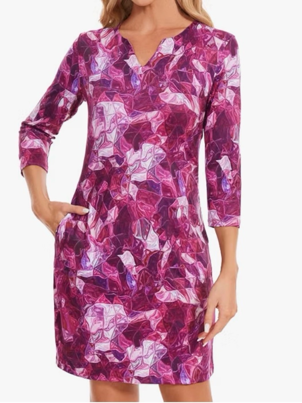 NWOT Lightbare UPF 50+ Abstract Dress XL